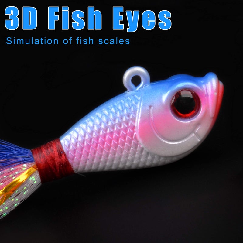SILANON Bucktail Jigs Saltwater Lures,3/5PCS Bucktail Hair Jigs Head Fishing Lure Baits Assorted Kit for Bass Striper Bluefish Surf Fishing 1/4oz 1/2oz 1oz 1.5oz 2oz - Image 5